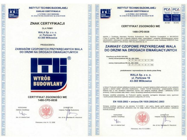 EC certificate of conformity