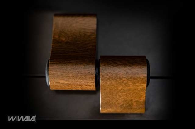 Surface hinges WX 2-wings asymmetric Walnut