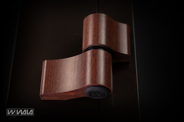 Surface hinges WX 2-wings asymmetric Siena Rosso