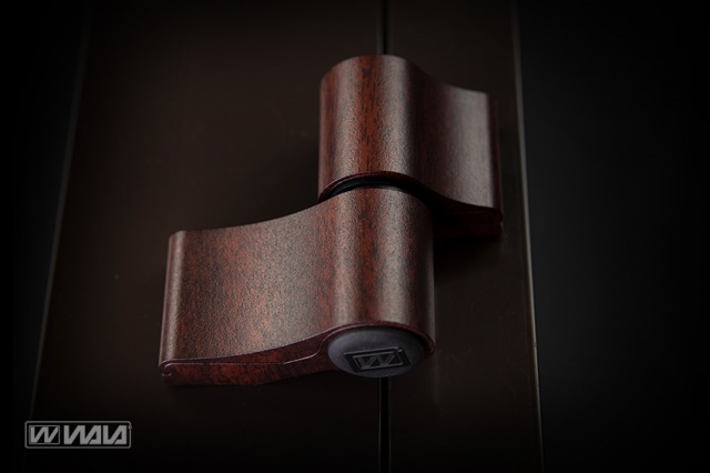 Surface hinges WX 2-wings asymmetric Mahogany