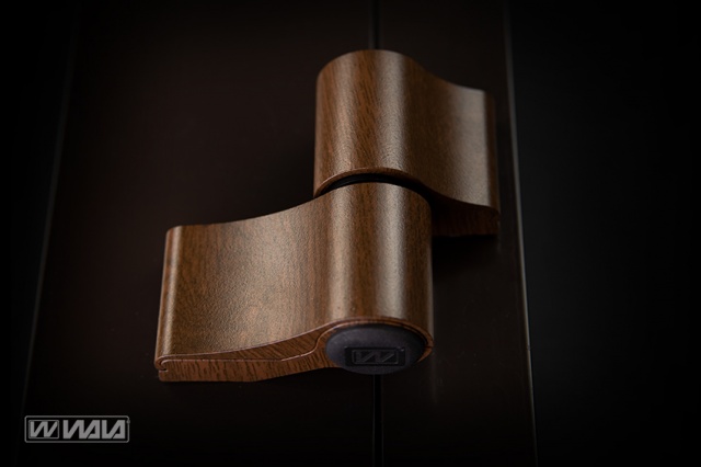 Surface hinges WX 2-wings asymmetric Walnut