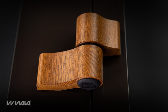 Surface hinges WX 2-wings asymmetric Gold oak