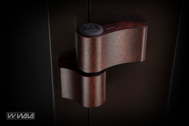 Surface hinges WX 2-wings asymmetric Mahogany