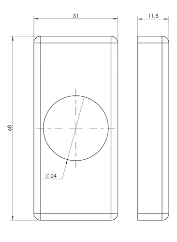 Klamka drzwiowa H2 Szyld krótki SK1 